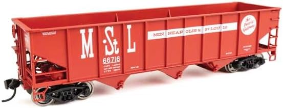 Walthers Mainline 910-56713 HO Scale 70-Ton AAR 3-Bay Open Hopper - Ready to Run - Minneapolis & St. Louis #66716