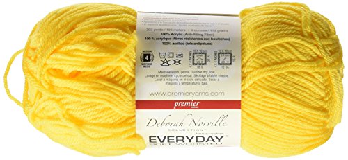 Everyday Solid Yarn Lemon hilo amarillo brillante de alta densidad 2