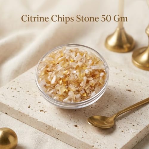 Image of Natural Citrine Chips Stone for Reiki & Meditation (50 Gm) | Healing Gemstones for Boost Positivity, Confidence & Abundance | Decorative Crystals for Spiritual Home Decor & DIY Jewellery Making