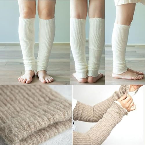 Image of Kakun Japan Signature 'Mofmofu' Silk Leg Warmers - Arm Warmers Cozy Sleep, Made in Japan - Winter Comfort for Pregnant Women
