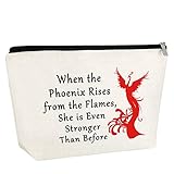 Gfhzdmf Inspirational Gift for Woman Phoenix Rising Makeup Bag Bird Motivational Present Cosmetic Bag Phoenix Lover Gifts Christmas Birthday Graduation Present for Sister Friends Travel Pouch