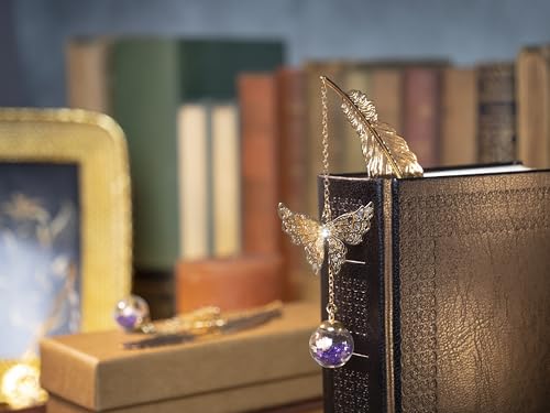 Toirxarn Metal Feather Bookmark with Butterfly Charm – Christmas Gifts for Women, Mom, Teachers, Book Lovers – Stocking Stuffers, Secret Santa, Birthday & Holiday Gift Box - Image 3