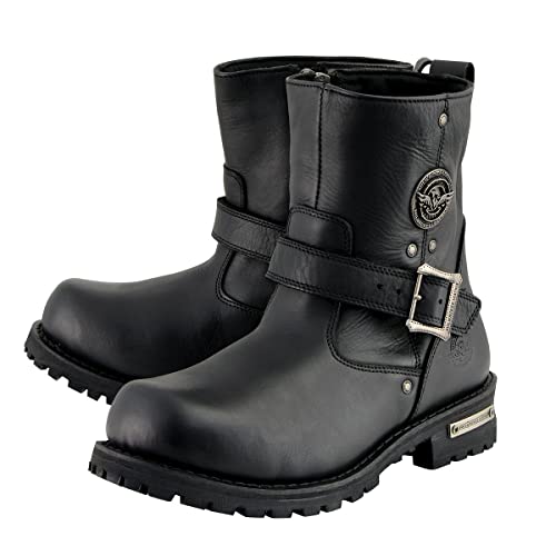 Milwaukee Leather MBM9040W-BLK-9W Men'S Black Leather Wide Width 6-Inch Classic Engineer Motorcycle Boots W/Side Zipper Mbm9040W thumb #5