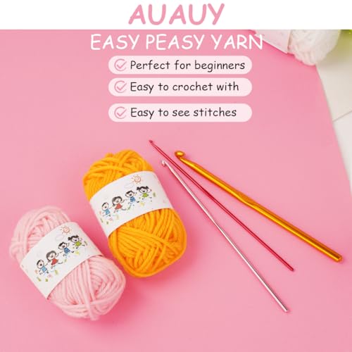 AUAUY Handmade DIY Yarn-12 Colors Acrylic Yarn Skeins for Crocheting and Knitting Craft Project Assorted Starter Crochet Kit Yarn Bulk for Colorful Craft Adults (12 x 10g) - Image 4