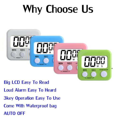 2-Pack-Silent-Non-ticking-Battery-Operated-Shower-Timer-Digital-Timer-with-Waterproof-Bag-Small-Size-Kitchen-Timer-with-Magnet-and-Back-Stand-GreenPink