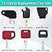 15PCS Multi Types Heavy Equipment Key Set Construction Master Equipment Set for Mahindra 3200 CH510 Linde 702 802 JCB 14607 CAT 5P8500 Takeuchi 201 Kubota 373 S8077 JD COM Volvo Laser Terex WA05