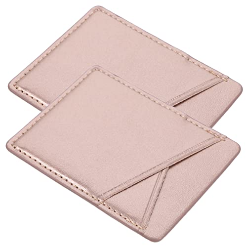 DIYEAH Porta Carte Adesivo Per Telefono in Pu Tascabile 2 Pezzi, Custodia Posteriore Portafoglio Cellulare Antiscivolo Adesivo Forte, Compatibile Per Smartphone e Custodie, Per Uso Quotidiano