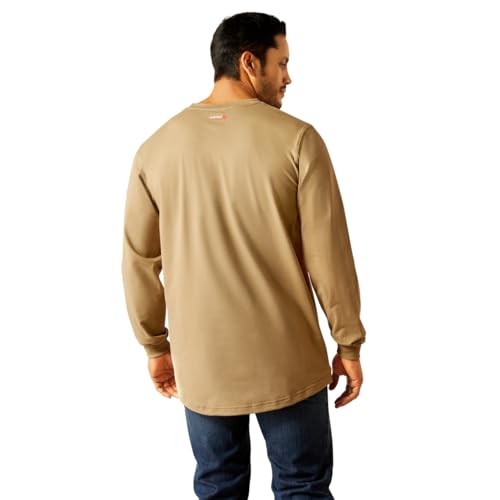 Image of ARIAT Men's Fire Resistant Pima T-Shirt, Field Khaki, 3X-Large Tall