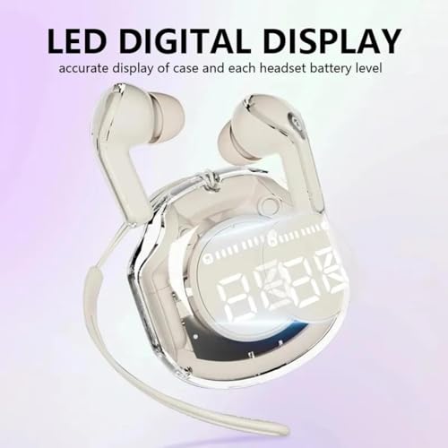 Image of AVASHYAA TECH Ultrapodspro In Earbuds, Gaming Earbuds With RGB LED Gaming Design. 30 Hours Playtime, Bluetooth 5.3 + ENC Clarity, 13Mm HD BASS Drivers, IPX7 Sweat-Proof,Built-In Mic For Android & Ios (White)