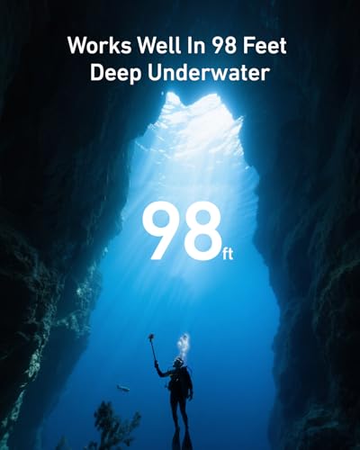 Image of Underwater Bluetooth Selfie Stick for GoPro Hero 13 12 11 10 9 8, 33inch Waterproof Extendable Pole with Remote, 21 Hours Shooting for Diving Surfing Snorkeling, Perfect for Stunning Underwater Shots