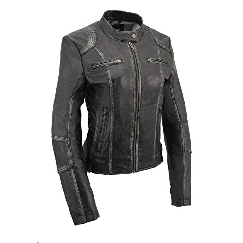 Milwaukee Leather SFL2830 Women's Black Sheepskin Scuba Style Fashion Leather Jacket - 2X-Large by Milwaukee Leather - Used condition - US$95.13