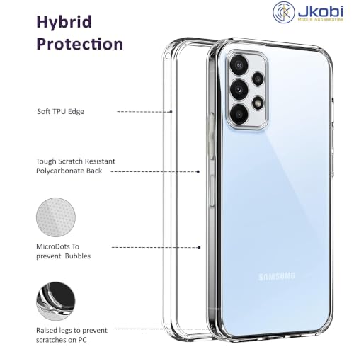 Image of Jkobi Silicone Back Cover Case for Samsung Galaxy A23 (Clear Shockproof Case with Camera Protection | Soft and Flexible | Transparent)