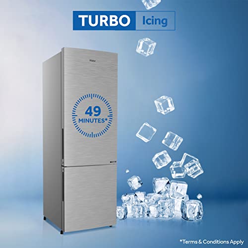 Image of Haier 256 L 3 Star Inverter Frost-Free Double Door Refrigerator Appliance (HEB-25TDS , Dazzle Steel, Convertible)