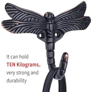 Dragonfly hooks wall hooks for hanging oil rubbed bronze coat hooks wall mounted towel hooksheavy duty key holder for decorpack of 4  urban country home decor