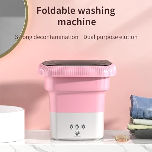 Mini machine à laver pliable 6,5L rose pour sous-vêtements - 4