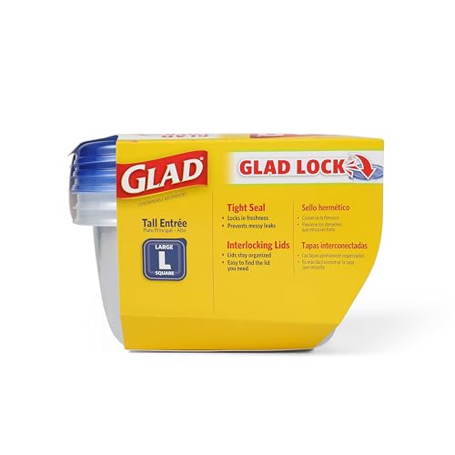Glad GladWare Tall Entree Containers, Large Square, 42 Oz, 3 Count - image 7