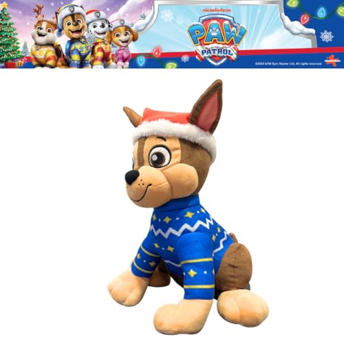 Image of Paw Patrol Chase Holiday Kids Bedding Super Soft Plush Cuddle Pillow Buddy, (Officially Licensed Product) By Franco