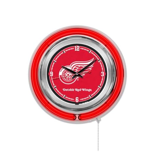 Holland Bar Stool NHL Unisex-Adult Double Neon Ring, 15" Dia. Logo Clock