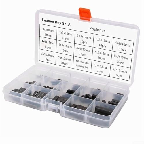 AugustknowU 140 Pcs Carbon Steel Key Spring Wedges Assortment, Semi-Circular