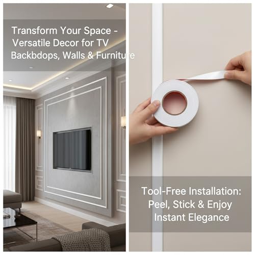 Moldura de pared autoadhesiva blanca TPE flexible para remates de interior 6