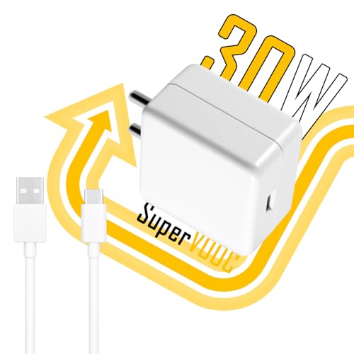 Image of Original 30W Adapter & USB-C Cable Compatible with RealMe P1, P3, P3 Pro (Adapter & Cable)