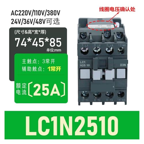 Contacteur LC1E1210AC triphasé 12 A avec commande robuste 110V