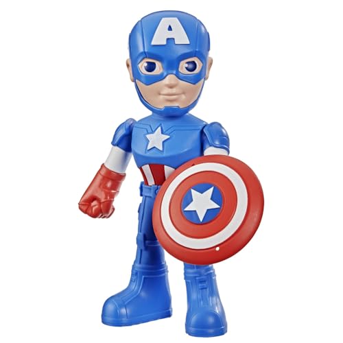Marvel Spidey und Seine Super-Freunde Captain America: Steve Rogers Action-Figur mit Accessoire 22 8 cm großes Superhelden-Spielzeug für Kinder ab 3 Jahren Blue