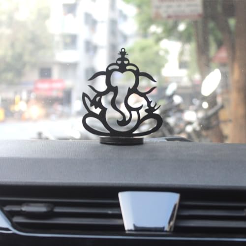 Image of Acrylic Car Dashboard God Idol - Elegant God Idols for Car Dashboard,Decorative God Statues for Vehicle Interior,Divine Presence Figurines,Enhancing Spiritual Ambience - Ganeshji,15 cm,10 cm