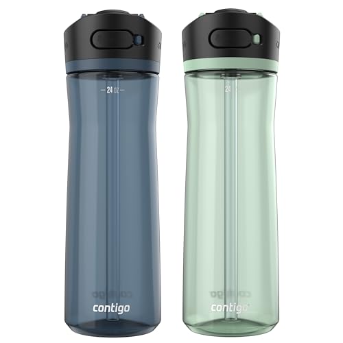 Contigo Ashland 2.0 AUTOSPOUT Water Bottle, 24 oz, 2-Pack, Blueberry; Agave