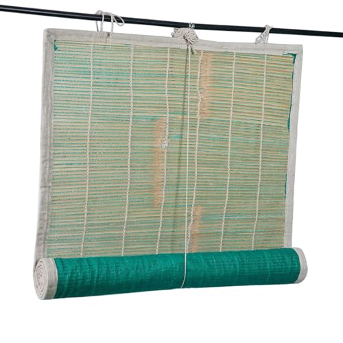 Image of Bamboo Roll-up Blind Chick Window Closer /Curtains for Balcony, Windows, Outdoors, Door& Ceilling Green (4 Width X 3 Lenght)