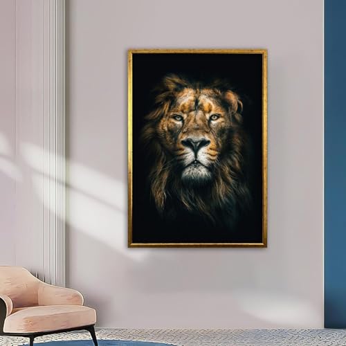 Toile imprimée de lion abstraite 70x110cm sans cadre peinture animalière