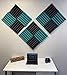 2x12x12 (12 Pack) TEAL/CHARCOAL Acoustic Wedge Panels Soundproofing Studio Foam Tiles