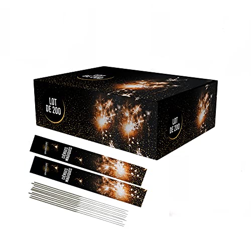 Lot de 200 Cierges Magiques Lumineuses et Scintillantes 14/18 cm Accessoire pour Gateaux, Cierge Magique étincelante pour anniversaire 40 Secondes -...