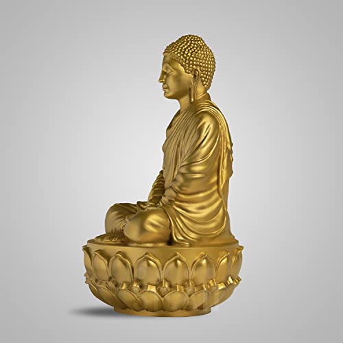 Image of SILAII Gautama Buddha Statue for Home Decor - 9 Inch | Gold Buddha Showpiece for Home & Office | Spiritual Buddha Idols for Home Decor
