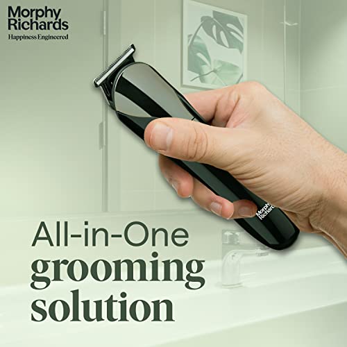 Image of Morphy Richards Kingsman Pro 12-In-1 Grooming Kit For Men| Rechargeable All In One Men Trimmer|5 Face Nose Ear Hair Blades| Nose&Ear Trimmers| Private Part Shaving Body GroomersI2-Yr Warranty,Black