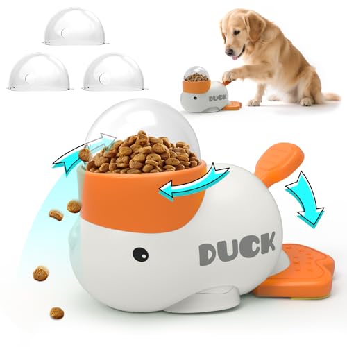 Dog Interactive Treat Dispenser Toy Food Puzzle Slow Feeder Duck-Shaped Dog Puzzle Feeders for Small Medium Dogs Cats IQ Training Reduces Bloating for Healthy Eating