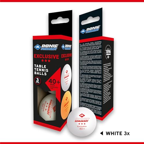 Image of Donic Exclusive 3 * 40+ Table Tennis Ball Dozen (White, 12 Balls)
