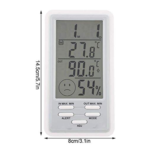 XJJZS Room Thermometer - Large Screen Indoor and Outdoor Electronic Temperature and Humidity Meter Household Room Thermometer