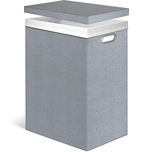 Laundry Hamper with Lid, Collapsible Laundry Basket Organizer & Removable Laundry Bag, Dirty Clothes Hampers for Laundry Storage, Laundry Organizer Laundry Bin for Tall Laundry Basket With Lid Large