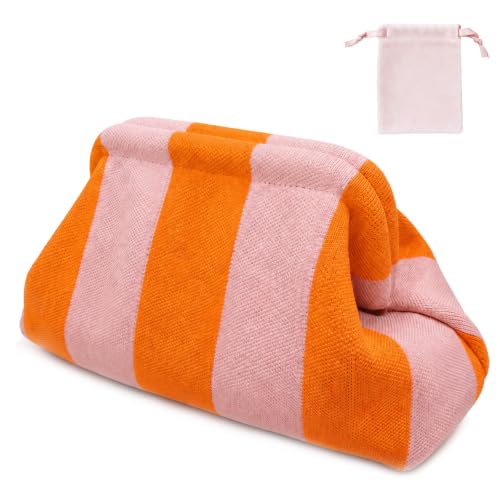 Mahjong Tile Bag Crochet Purse for Mahjong Accessories, Pink & Orange