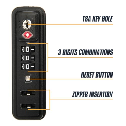 Image of Travel Locks TSA Approved, 2 Pack Built-in Combination Luggage Replacement Locks, 3-Digit Code TSA Suitcase Lock for Backpack, Baggage, Travel Bags Black - JS-507B