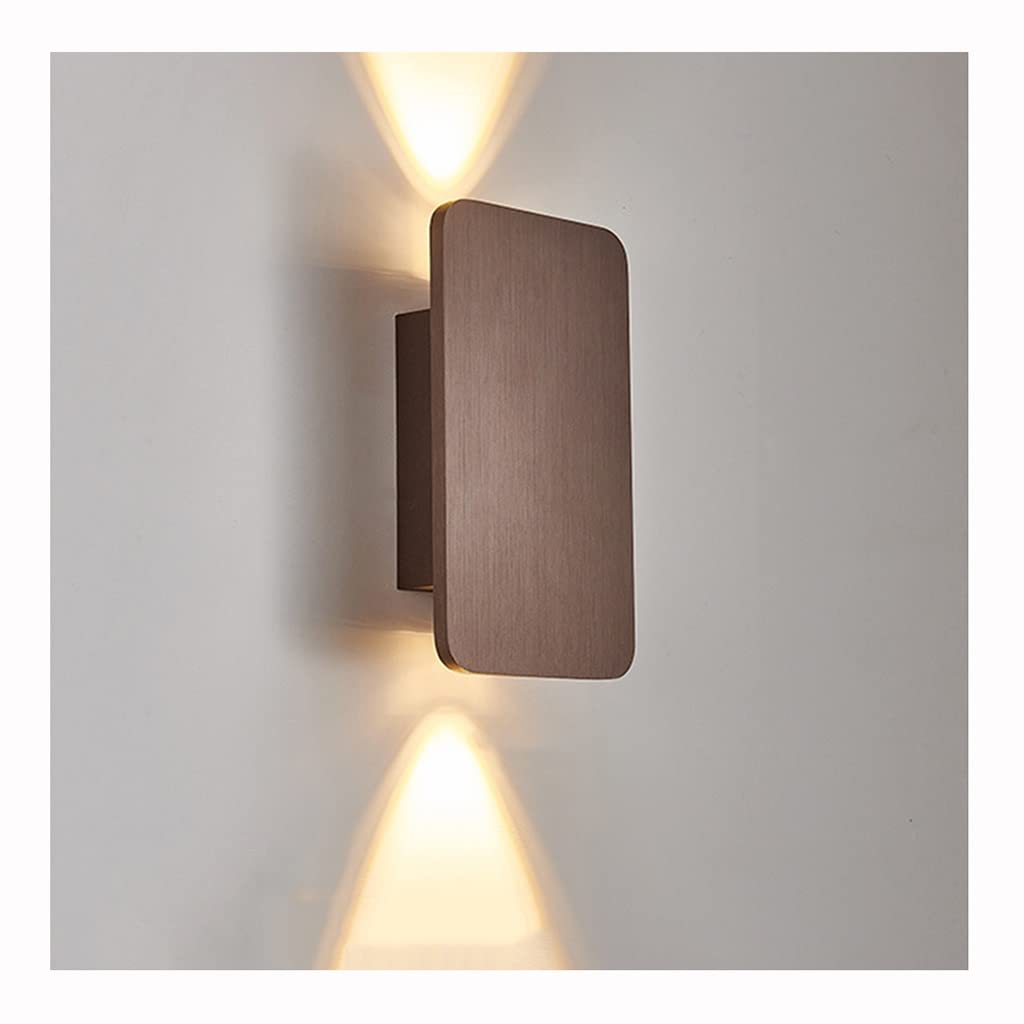 Wall Light Wall Lights 6W Modern Interior Aluminum Wall Lights Balcony Living Room Wall Lights TV Background Wall Lights Bedroom Wall Lights (Color : Brown, Size : 4PCS)