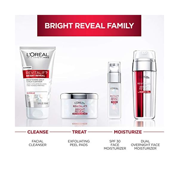 L'Oreal Paris Skincare Revitalift Bright Reveal Facial Cleanser with Glycolic Acid, Anti-Aging Daily Face Cleanser to Exfoliate Dullness and Brighten Skin, 5 Fl Oz (Pack of 1)
