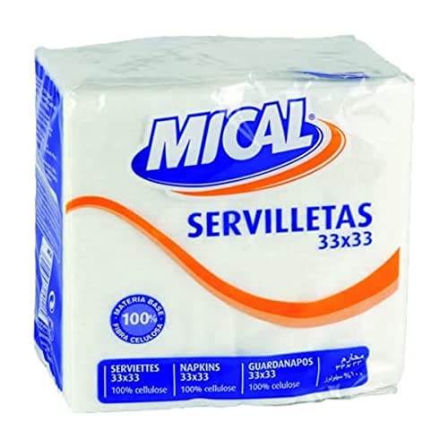 Mical - Servilletas blancas - 33 x 33 - 70 servilletas