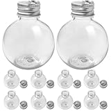 10Pcs Booze Balls Christmas Ornaments Fillable Booze,Clear Christmas Ornament Drink Balls,Ornament Shot Glasses for Xmas Home Holiday Wedding Party Decoration