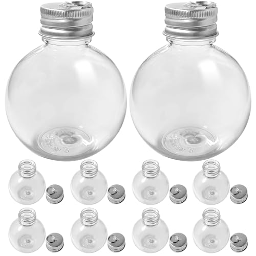 10Pcs Booze Balls Christmas Ornaments Fillable Booze Clear Christmas Ornament Drink Balls Ornament Shot Glasses for Xmas Home Holiday Wedding Party Decoration