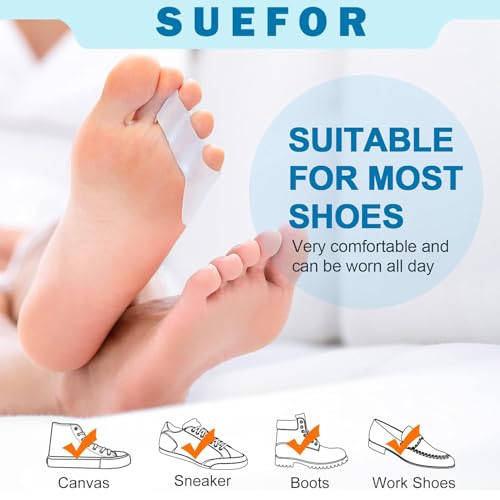 Image of Bunion Corrector Silicone Toe Separators For Fast Pain Relief - Orthopedic Bunion Spacers Spreader Free Size (Left Fingar Toe)
