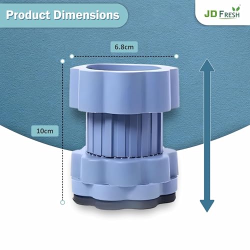 Image of JD FRESH Washing Machine Vibration Pads /Bracket Base for Washing Machine /Refrigerator Stand with Height Adjustment Feet /Floor Trays /Stands with Anti-Slip Rubber (Blue-4 Pcs Set)