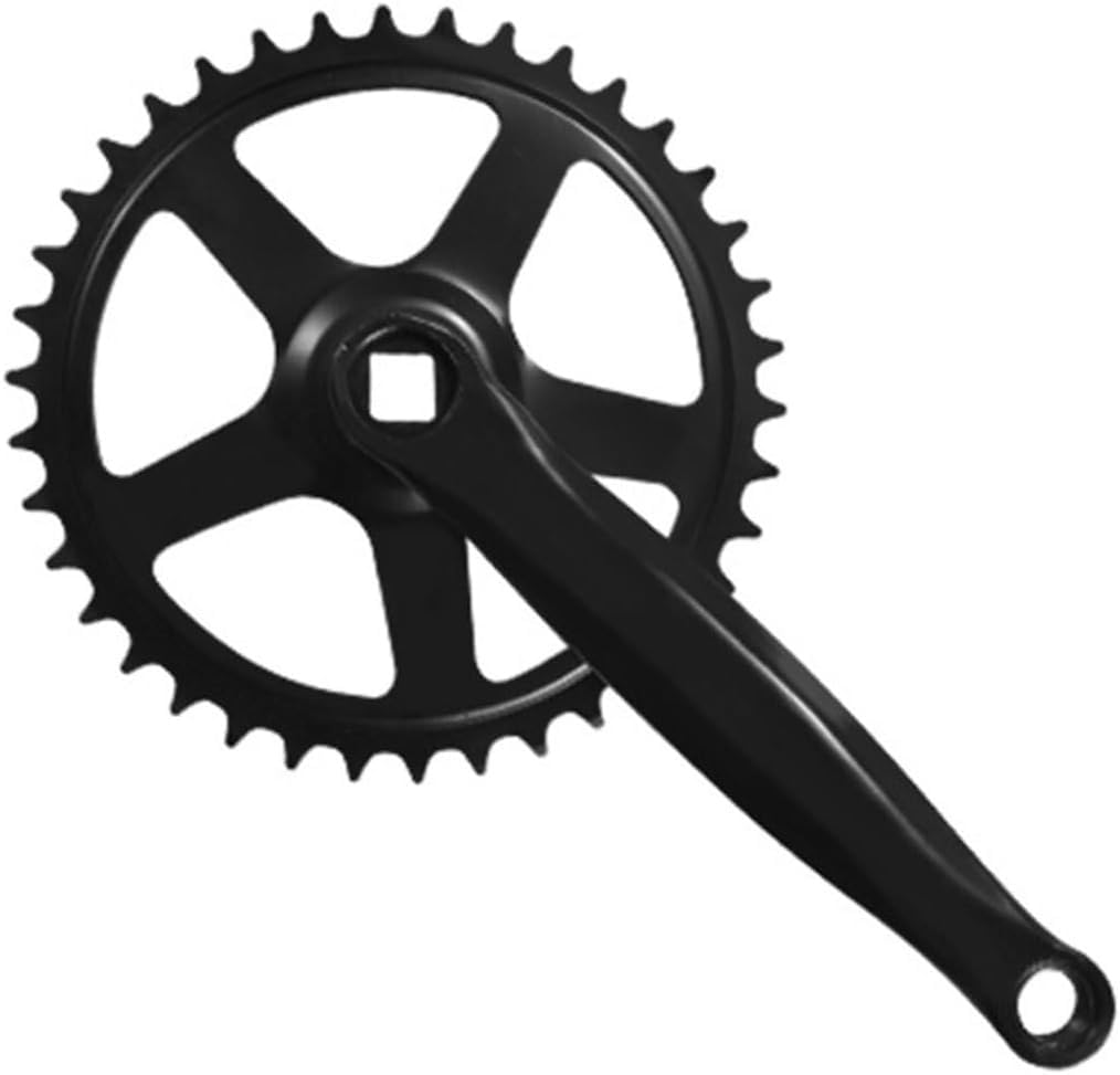 Guarnitura di Ricambio in Acciaio ad Alto tenore di Carbonio per Bici a velocità Singola (pedivelle, Disco a Dente Singolo). Il Set di pedivelle è Adatto alla Maggior Parte delle b