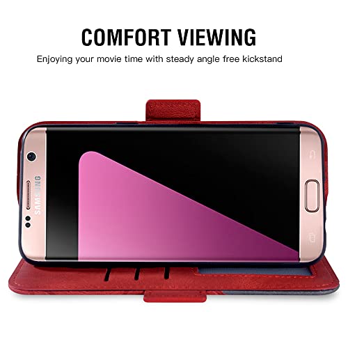 Asuwish SAMSUNG-S7-EDGE-PJQB-US-CASE Compatible With Samsung Galaxy S7 Edge Wallet Case And Tempered Glass Screen Protector Flip Cover Card Holder Stand Cell Phone Cases thumb #3